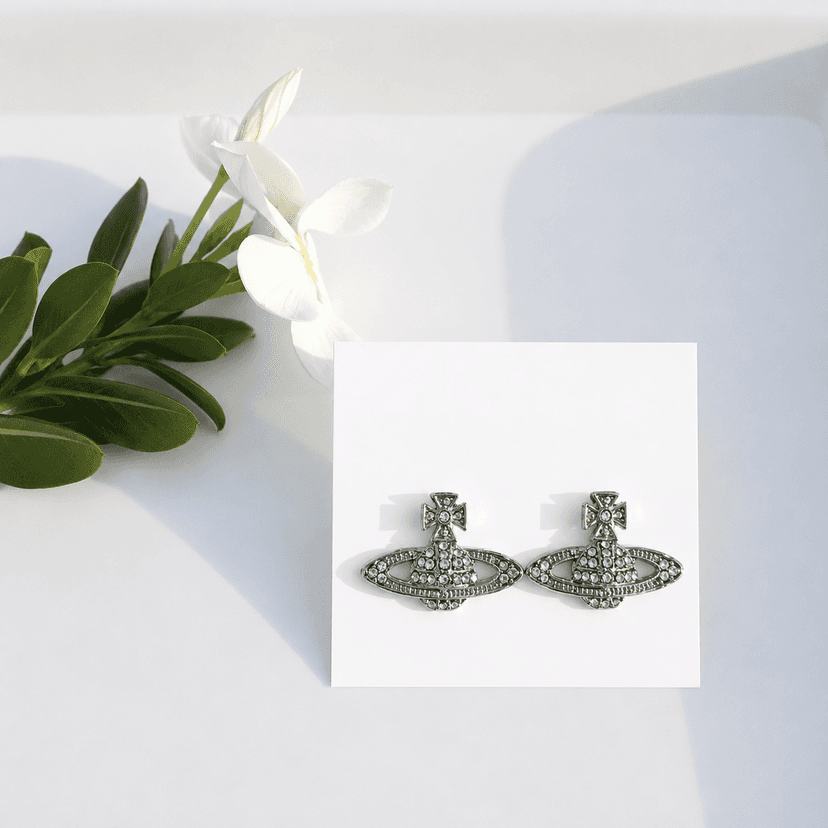 Vivienne Westwood Style White Stud Earrings