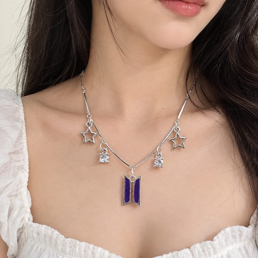 BTS Logo Necklace – Korean Style K-Pop Pendant Jewelry