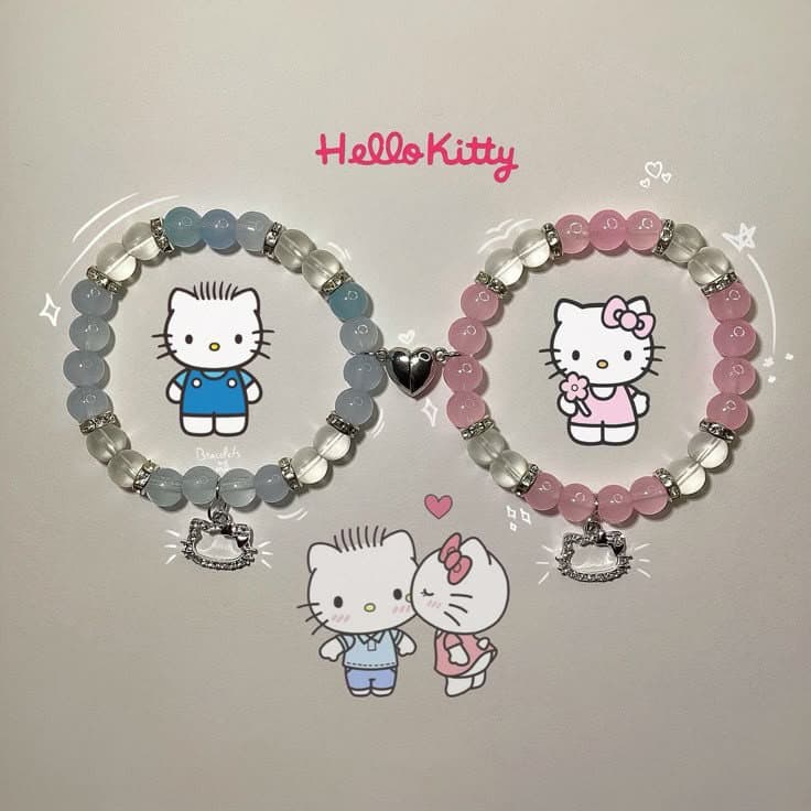 Hello Kitty Couple Bracelets ā Pink & Blue Matching Bracelet Set